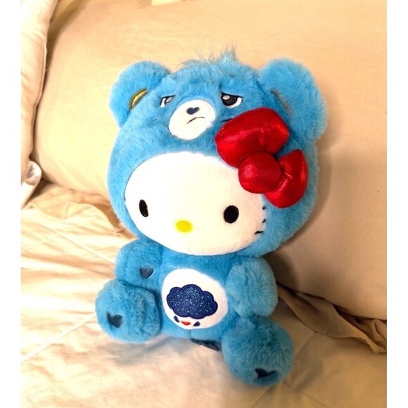Basic Fun Care Bear X Sanrio Hello Kitty Grumpy Bear Red Bow Fun Size Plush Toy - Picture 1 of 16